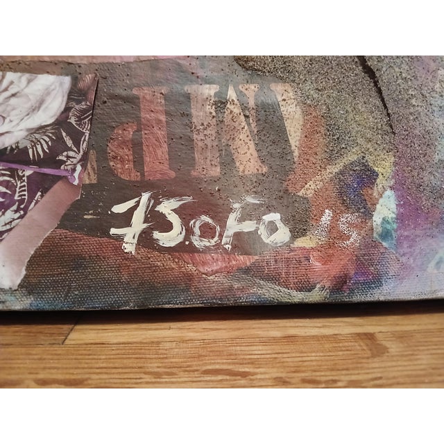 1990s Nude Lady Oil Painting Collage Signed by Artist For Sale In New York - Image 6 of 7