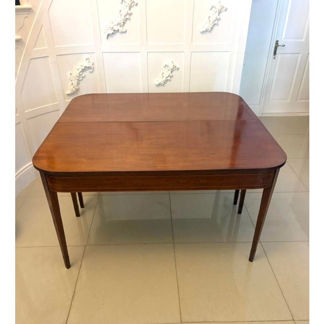Wood Antique Georgian Mahogany Inlaid Console Tables, 1800, Set of 2 For Sale - Image 7 of 18