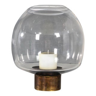 Contemporary Crystal Hurricane Globe on Brass Mounting by Brendan Bass For Sale