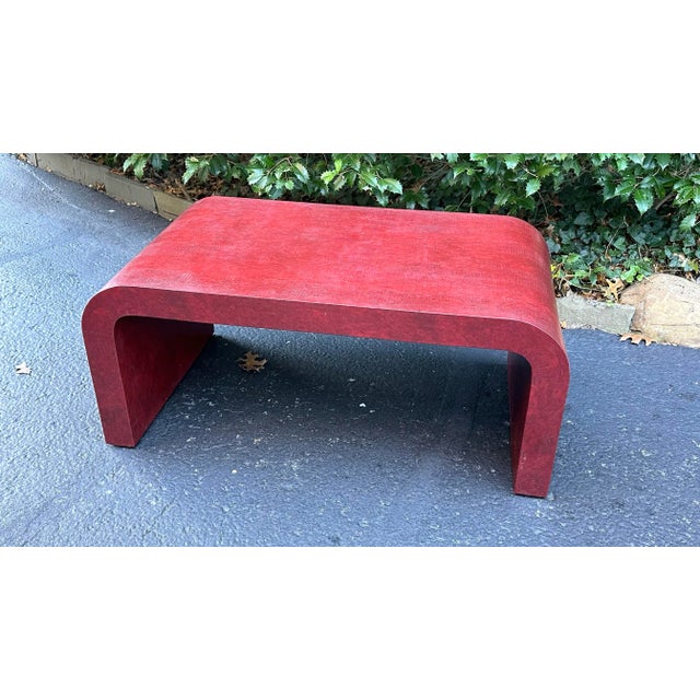 Red Snakeskin Coffee Table, Red, Medium Size For Sale - Image 8 of 10