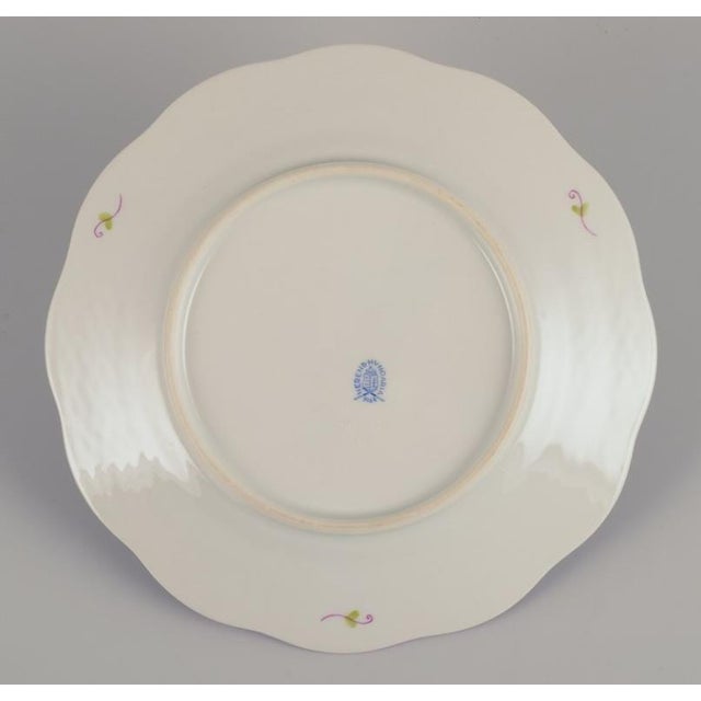 Ceramic Vintage Porcelain Plates with Polychrome Floral Motifs from Herend, 1944, Set of 12 For Sale - Image 7 of 9