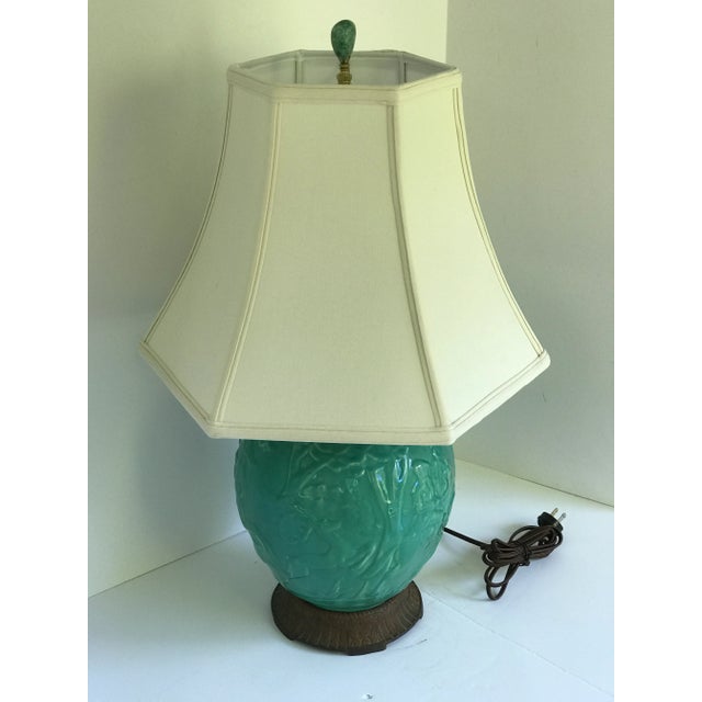 Early 20th Century Embossed Horse and Rider Table Lamp For Sale - Image 4 of 11