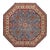 Bohemian Kazak Blue/Ivory Wool Octagon Rug- 7'8'' X 7'9'' For Sale