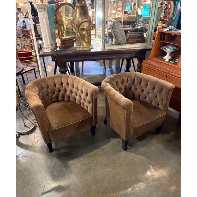 Very heavy and sturdy chairs. Great quality. The fabric appears rubber a fine cotton velvet corduroy. Great proportions...