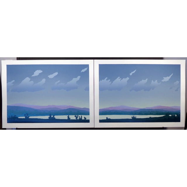 1980s "Summer Dusk I & II St. II" Jim Boutwell Diptych Signed and Numbered Serigraph Prints - Set of 2 For Sale - Image 12 of 12