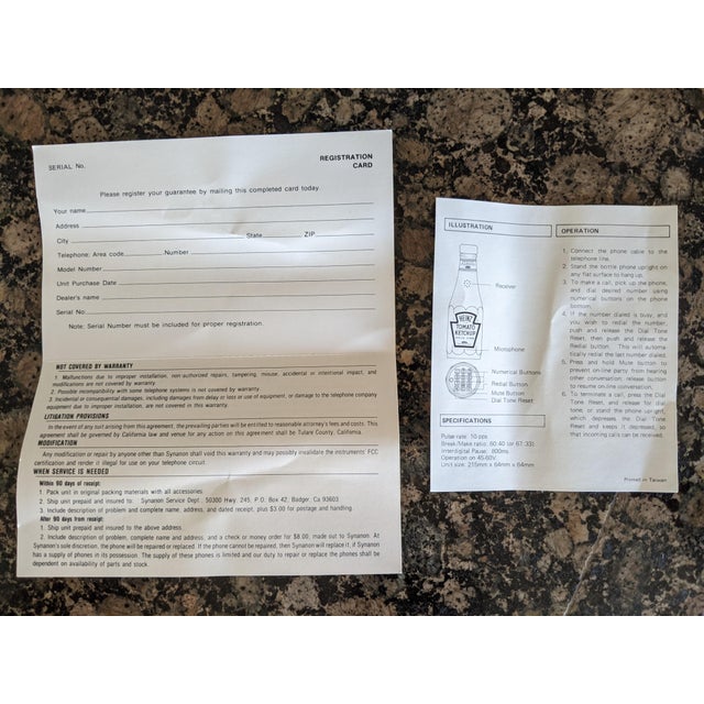 Vintage Pop Art Heinz Ketchup Bottle Telephone Chairish