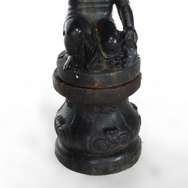 Late 19th Century Antique Neoclassical Cast Iron Figural Cherub Garden Urn C1890 For Sale - Image 5 of 10