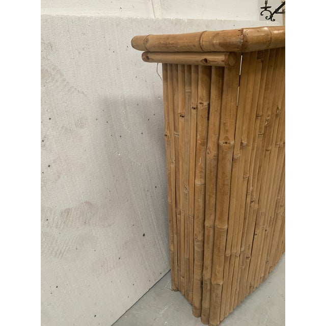 20th Century Woven Bamboo Demi-Lune Bar For Sale - Image 6 of 11