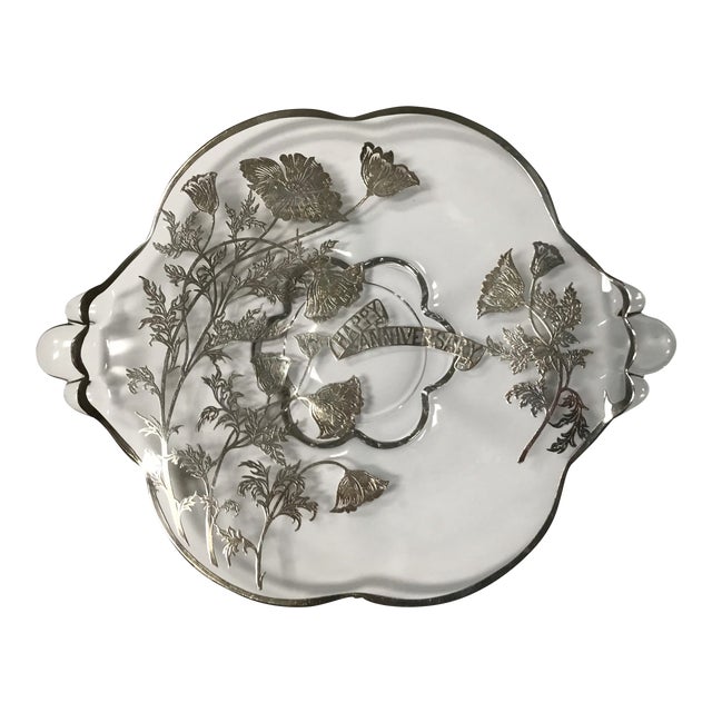 Contemporary Silver and Glass Anniversary Plate For Sale