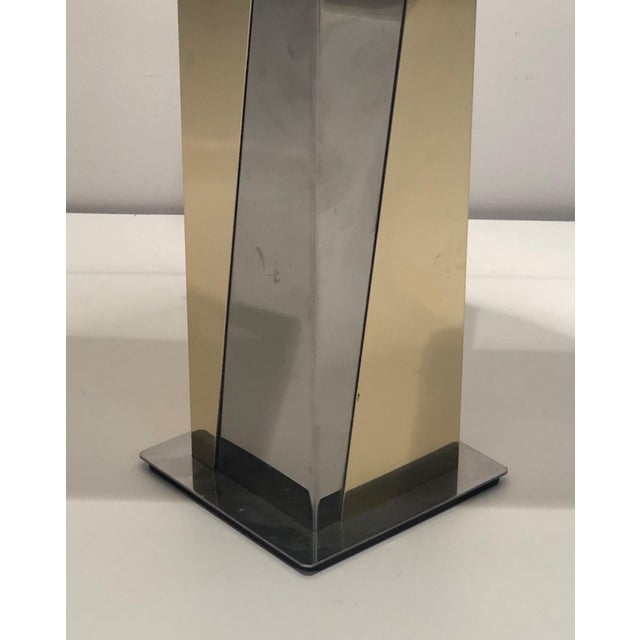1970s Chrome and Gilt Metal Table Lamp, French Work For Sale - Image 12 of 12