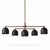 Metal 5 Light Brass Black Chandelier, Mid Century Modern Sputnik Ceiling Light, Contemporary Dining Room Fixture, Sculptural Statement Lamp For Sale - Image 7 of 7
