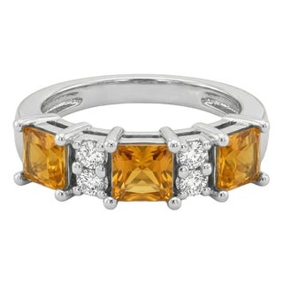 Citrine Cubic Zirconia Engaement Ring, Bridal Promise Gemstone Ring Us 7 For Sale