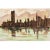 Lee Reynolds Lee Reynolds Style Green and Brown Mid-Century Modern Cityscape Skyline Painting For Sale - Image 4 of 10
