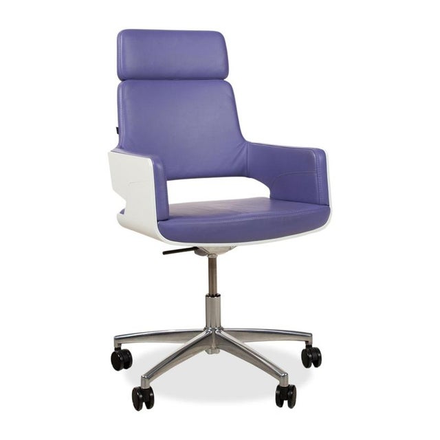 S 845 Leather Office Chair in White Purple with Manual Function from Thonet For Sale - Image 13 of 13