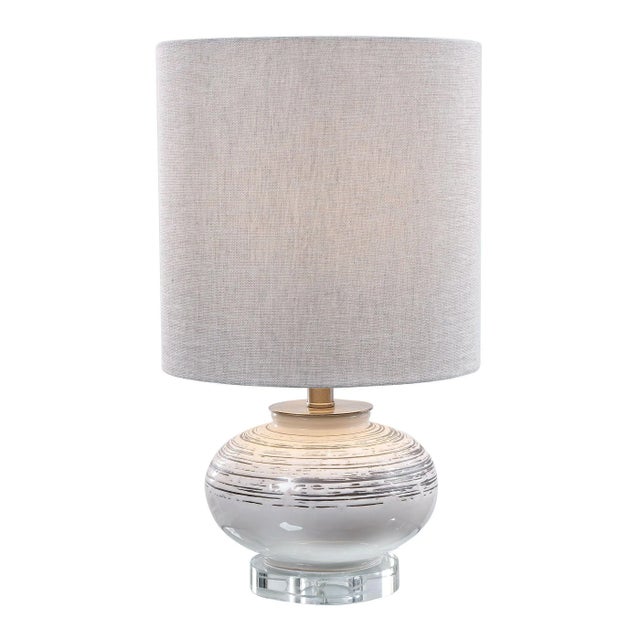 Inspired By The Bark Of A Birch Tree, This Accent Lamp Features A Ceramic Base Finished In Off-white With Dark Bronze...