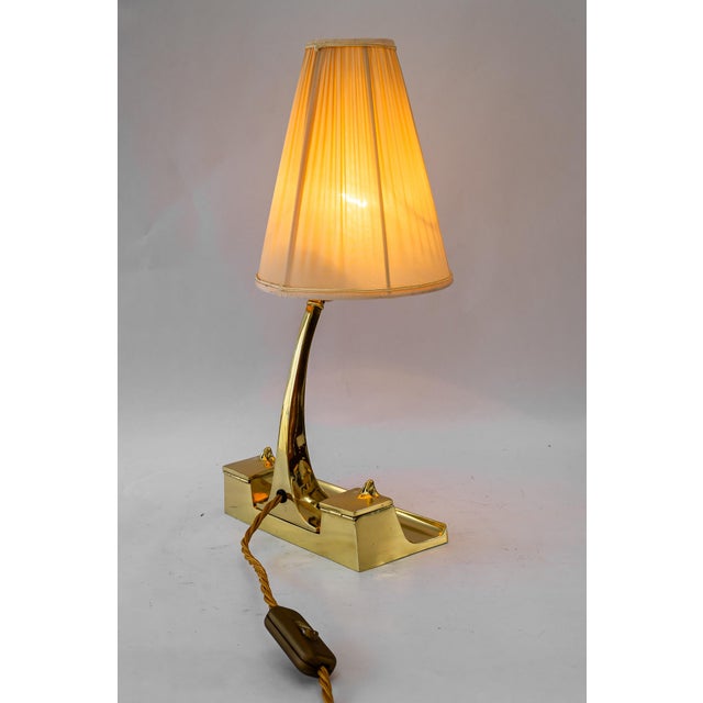 Art Deco Table Lamp with Fabric Shade, Vienna, 1920s For Sale - Image 12 of 17
