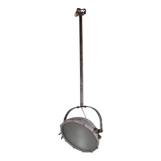 Industrial Steel Lighting Fixture with Gold Accents by Crouse-Hinds Company of Syracuse For Sale