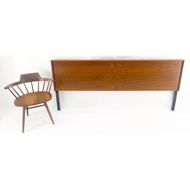 John Stuart Oiled Walnut Danish Mid Century Modern King Size Bed Headboard For Sale - Image 6 of 9