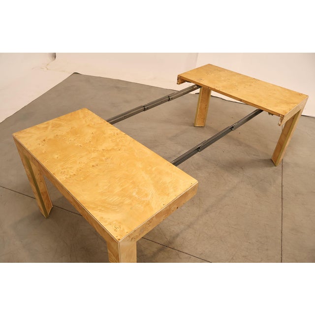 Thomasville Burl Wood Square Dining Table With 2 Leaves For Sale - Image 14 of 18