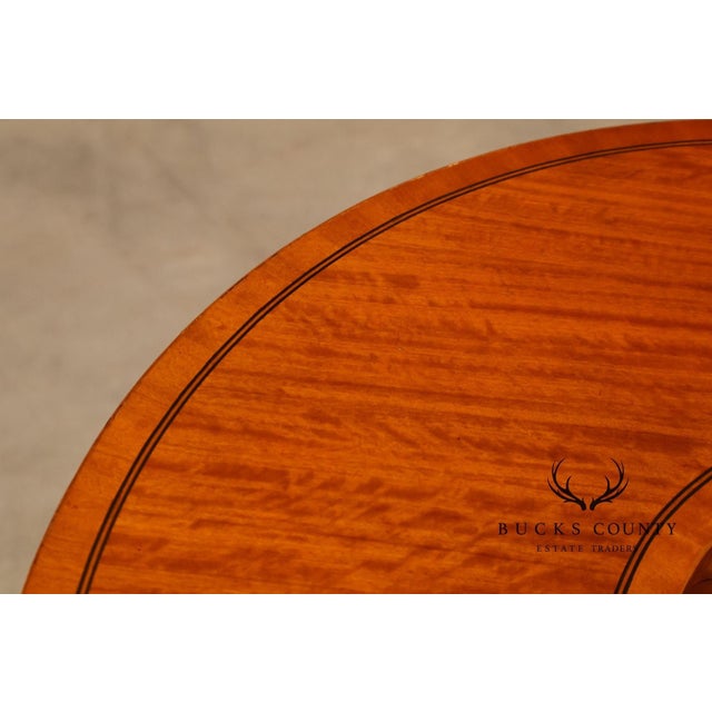 Neoclassical Maitland Smith Regency Style Satinwood Carlton House Writing Desk For Sale - Image 3 of 18