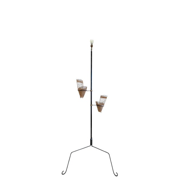 1960s French Tripod Floor Lamp with Plant Pot in the style of Georges Jouve, 1950s For Sale - Image 5 of 13