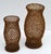 1980s Set 2 Vintage Decorative Amber Gemstone Beaded Lattice Hourglass Shaped Candle Holders For Sale - Image 5 of 15