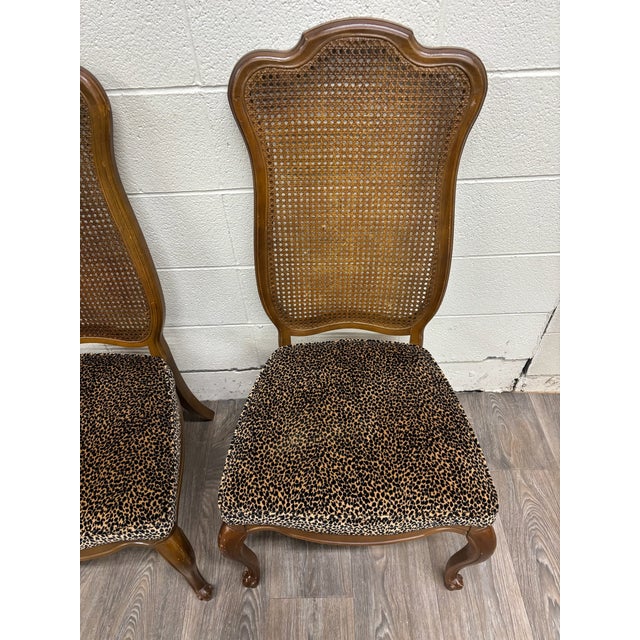 Vintage French Provincial Louis XV Style Caned Back Dining Chairs - Set of 4 For Sale In Kansas City - Image 6 of 13