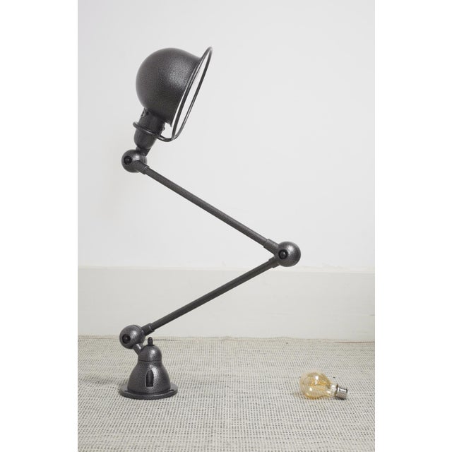 Two Arm Wall Lamp Industrial Adjustable Sconce Hammered Metallic Grey Silver Finish by Jielde, 2010s For Sale - Image 4 of 18