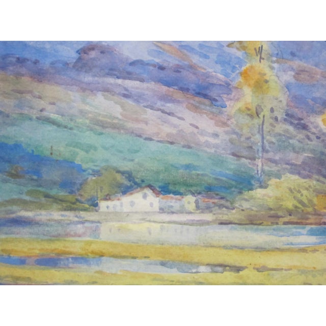 Early 20th Century Alfred Hermann Schroff Oregon Autumn Mountain Landscape Watercolor Painting For Sale - Image 5 of 6