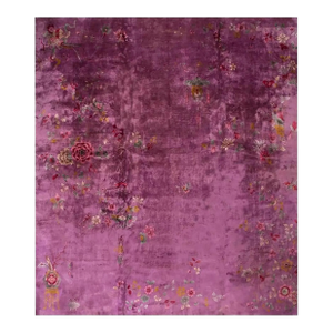 Magnificent Purple Ground Color With Delicate Detail Floral Chinese Art Deco Rug