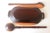 Vintage Carved Exotic Wood Serving Dish With 2 Spoons Salad Bowl For Sale - Image 4 of 11