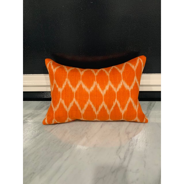 Contemporary John Robshaw Raffia Orange Lumbar Pillow Chairish