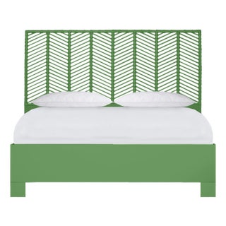 Liam Platform Bed King - Bright Green For Sale