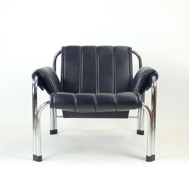 A striking example of late czechoslovak modernism, the t 2403 lounge chair designed by viliam chlebo and produced by...