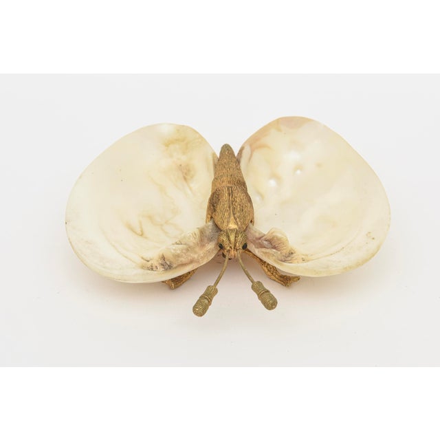Coastal Shell and Gold Plated Butterfly Bowl or Ring Dish For Sale - Image 4 of 9
