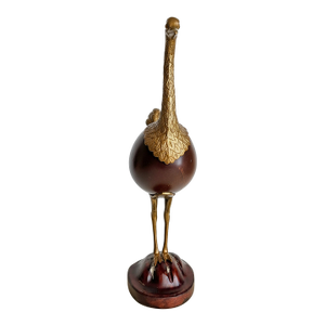 Vintage Sarreid Spain Brass and Wood Ostrich Figurine – Collectible Mid-Century Decorative Sculpture