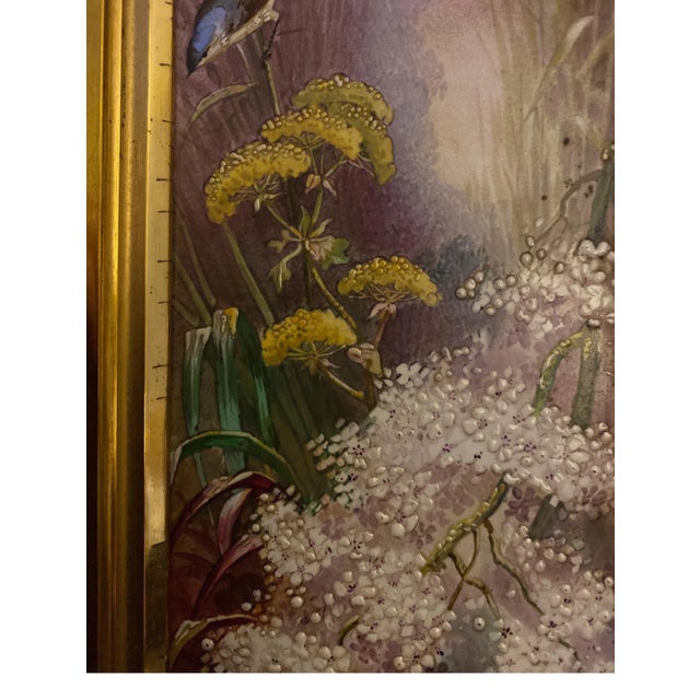 19th Century French Hand Painted Framed Porcelain Tile For Sale In Philadelphia - Image 6 of 9