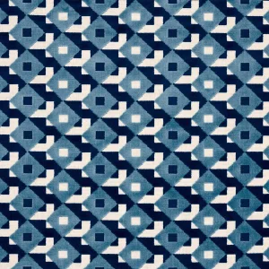Schumacher x Johnson Hartig Dazzle Ship Velvet Fabric in Azure