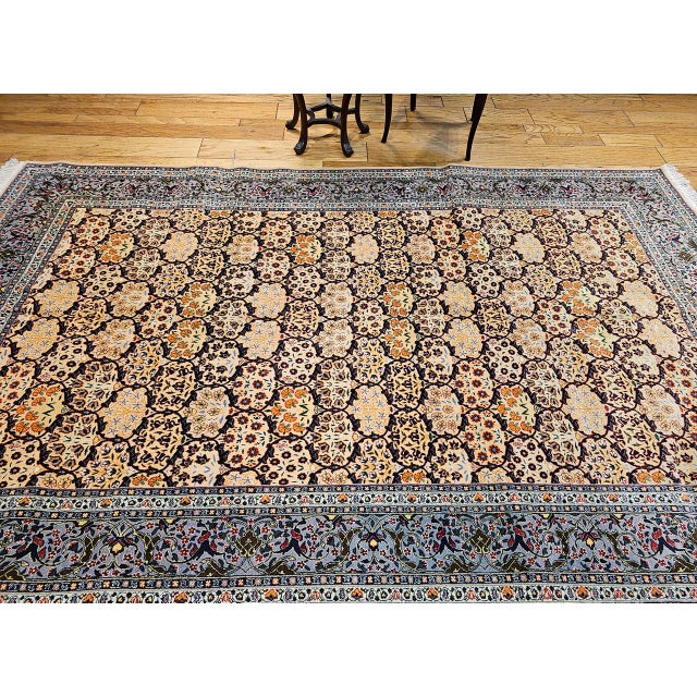 Textile Vintage Turkish Hereke Rug, Hand-Woven Wool, Allover Geometric Design, 7' x 10' For Sale - Image 7 of 18