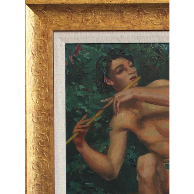 Joseph-Marius Avy, The Young Shepherd with Pan Pipe, 1920s, Oil on Panel, Framed For Sale - Image 3 of 16
