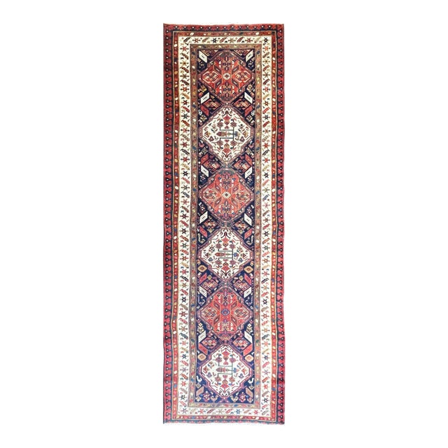 Antique Caucasian Rug, 3'6" × 12'3" For Sale