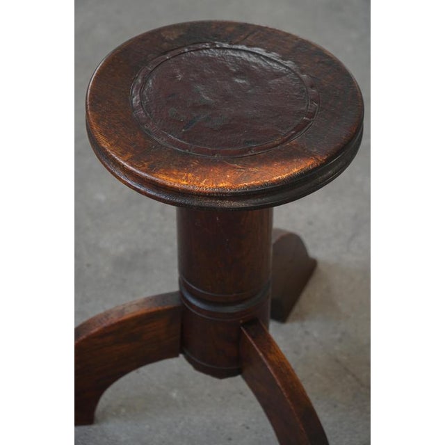 Danish Art Nouveau Adjustable Stool in Carved Wood, 1920s For Sale - Image 14 of 18