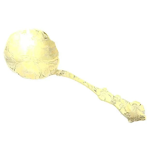 Early 20th Century Early 20th Century Paye & Baker Floral Pansy Gilt Sterling Silver Nut or Confection Spoon For Sale - Image 5 of 5