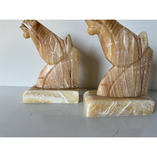 Vintage Carved Marble Horse Head Bookends - a Pair For Sale In Miami - Image 6 of 11