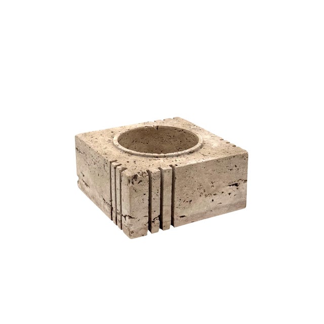 Mid-Century Modern Travertine Cubic Vide Poche / Ashtray, Cerri Nestore, Italy, 1970s For Sale - Image 3 of 10