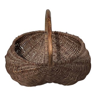 Early 19th Century Antique Woven Buttock Basket For Sale