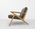 Gray Pair - Mid Century Modern Oak Lounge Chairs – Handcrafted Armchair With Sculpted Details For Sale - Image 8 of 12