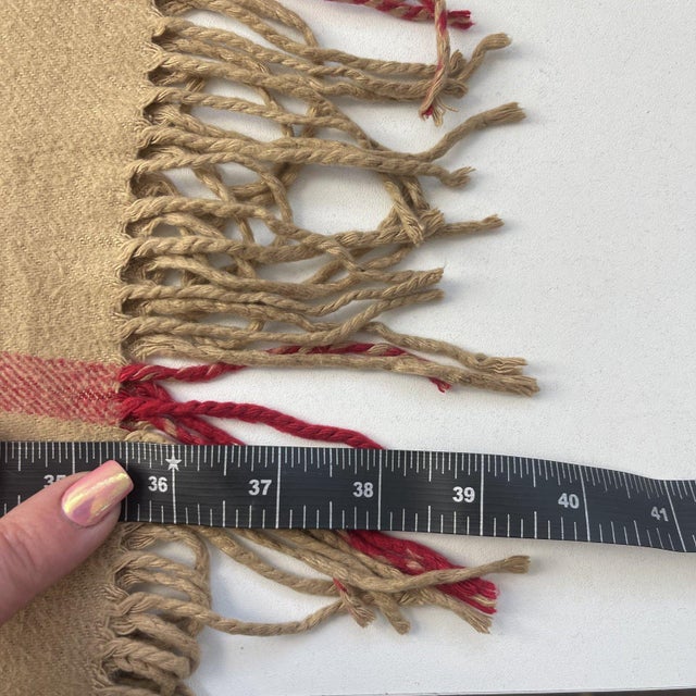 Burberry Beige Plaid 100% Cashmere Scarf For Sale - Image 9 of 9
