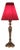 Table Lamp in Gilded Wood with Carvings and Red Lampshade, 1940 For Sale