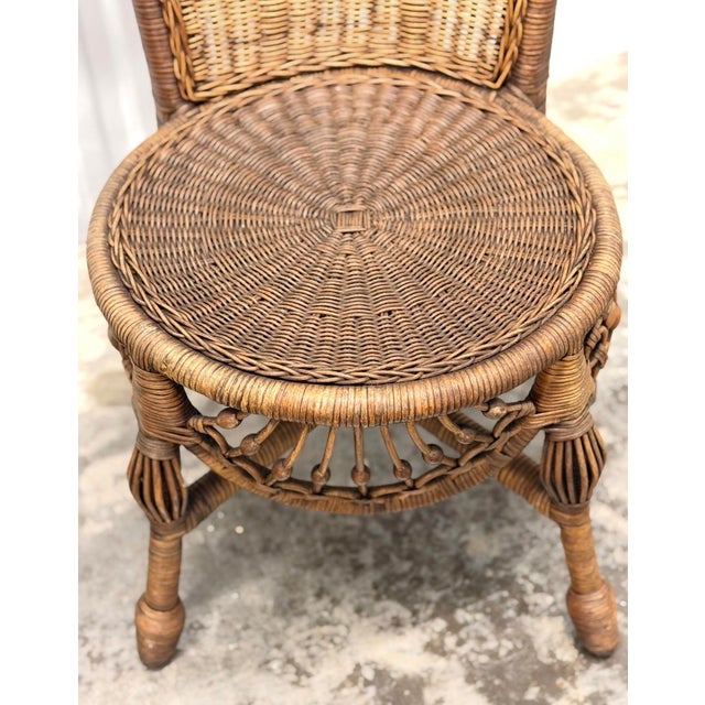 1930s Heywood - Wakefield American Victorian Wicker Accent Chairs, Attributed - A Pair For Sale - Image 10 of 12